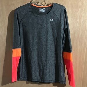 Under Armour Charcoal Long Sleeve with Orange and Pink Sleeves